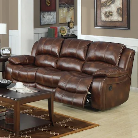 Casual Dual Recliner Sofa with Pillow Arms